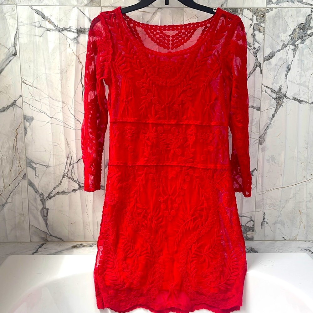 Beautiful Red lace dress in XS from Express
